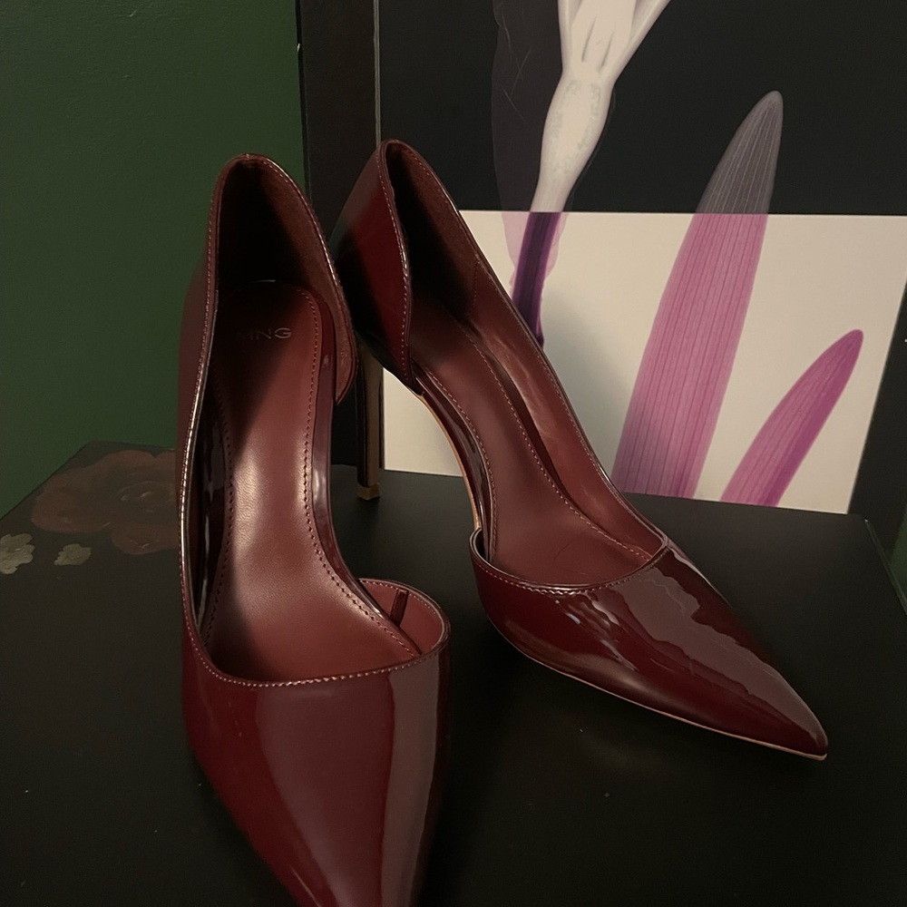 Mango Deep Cherry Red Women's Heels